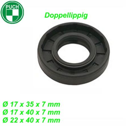 Mofa Simmerring Puch 2 Ø 17x40x7 mm Doppellippig